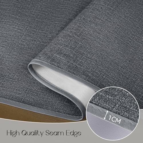 Romanstile Wachstuchtischdecke 80 x 80 cm Anthrazit Leinenoptik Mitteldecke Gartentischdecke wetterfest wasserdicht schmutzabweisend PVC Tischdecke für Outdoor,Garten,Draußen,Couchtisch,Balkon,Grill