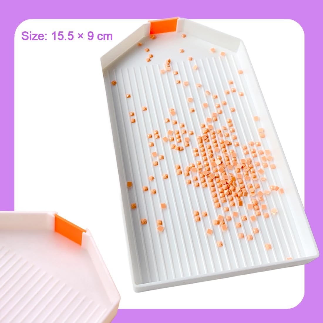 6 Pcs Large Diamond Painting Tool Plastic Bead Sorting Tray, Big Size Diamond Rhinestone Plate Trays, Diamond Art Kit Tools, Storage Containers Tray for Rhinestone and Accessories