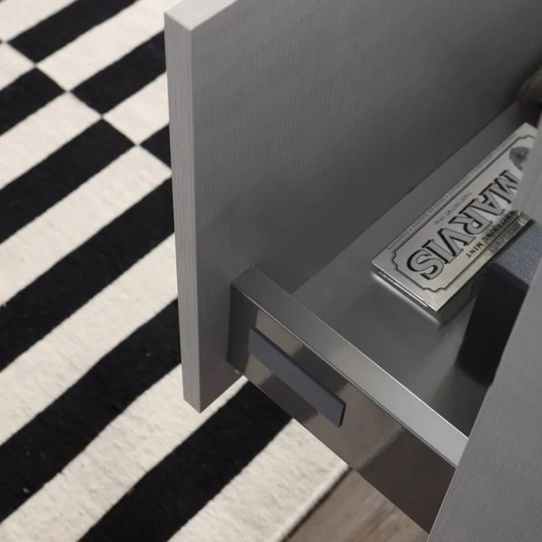 Kiamami Valentina - Mobile bagno sospeso da 100cm con cassetto grigio moon e specchio 100x60
