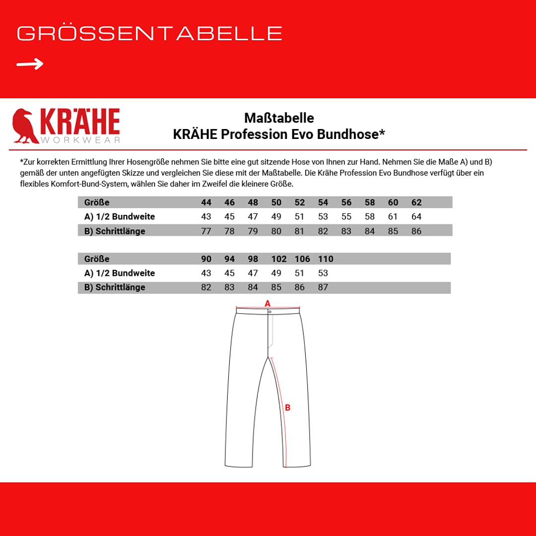 KRÄHE WORKWEAR Profession Pro S T R E T C H spodnie robocze, bardzo lekkie, o wysokiej wytrzymałości i wyjątkowej elastyczności