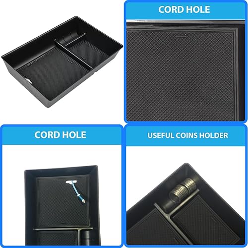 Miniatura 5 de Bandeja organizadora para consola central EQE compatible con Mercedes Benz EQE 350 350+ 500 2023 y EQS 400 450+ 580 2022 2023 caja de almacenamiento