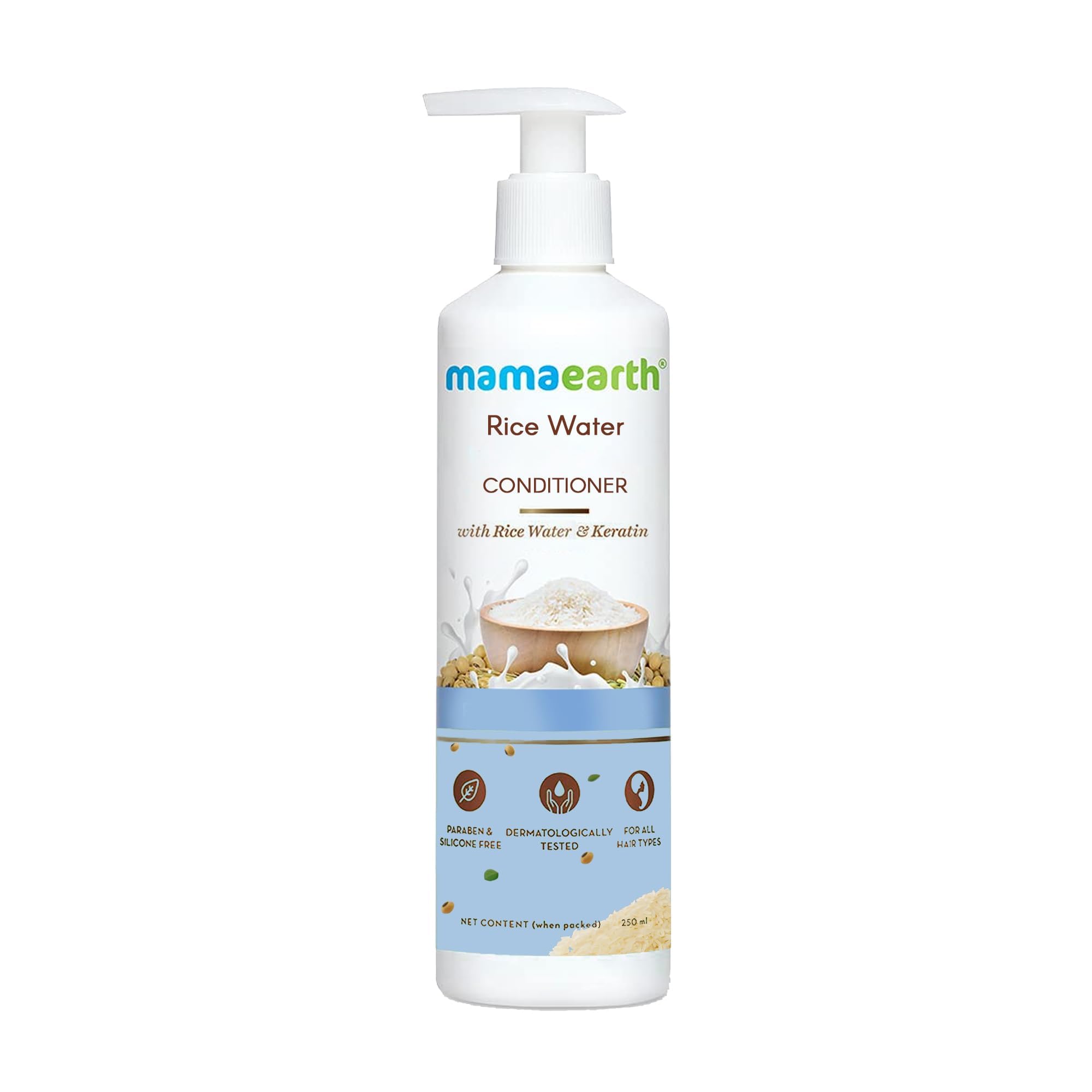 Mamaearth Rice Water Conditioner with Rice Water & Keratin for Damaged, Dry and Frizzy Hair - 250 ml