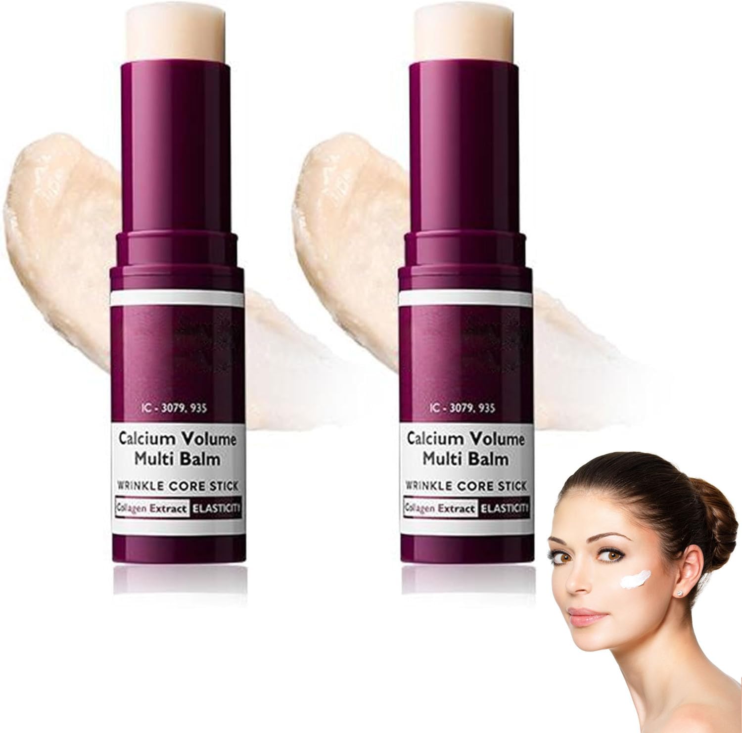 2 pezzi Calcium Volume Multi Balm Stick Balm Balsamo Oculare Multifunzionale Balsamo Arricchito Con Collagene Anti-Aging & Firming Skincare Stick Stringe La Pelle Ripara e Idrata