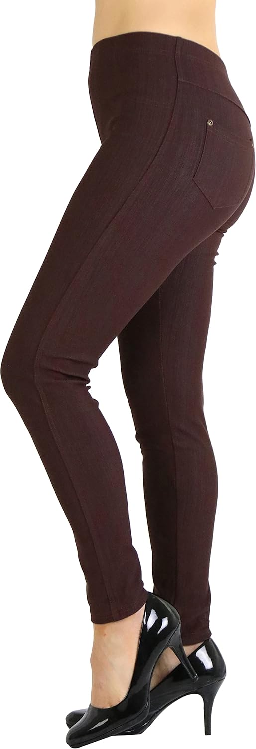 ToBeInStyle Women’s Easy Pull-On Denim Skinny Fit Comfort Stretch Leggings Jeggings - Image 3