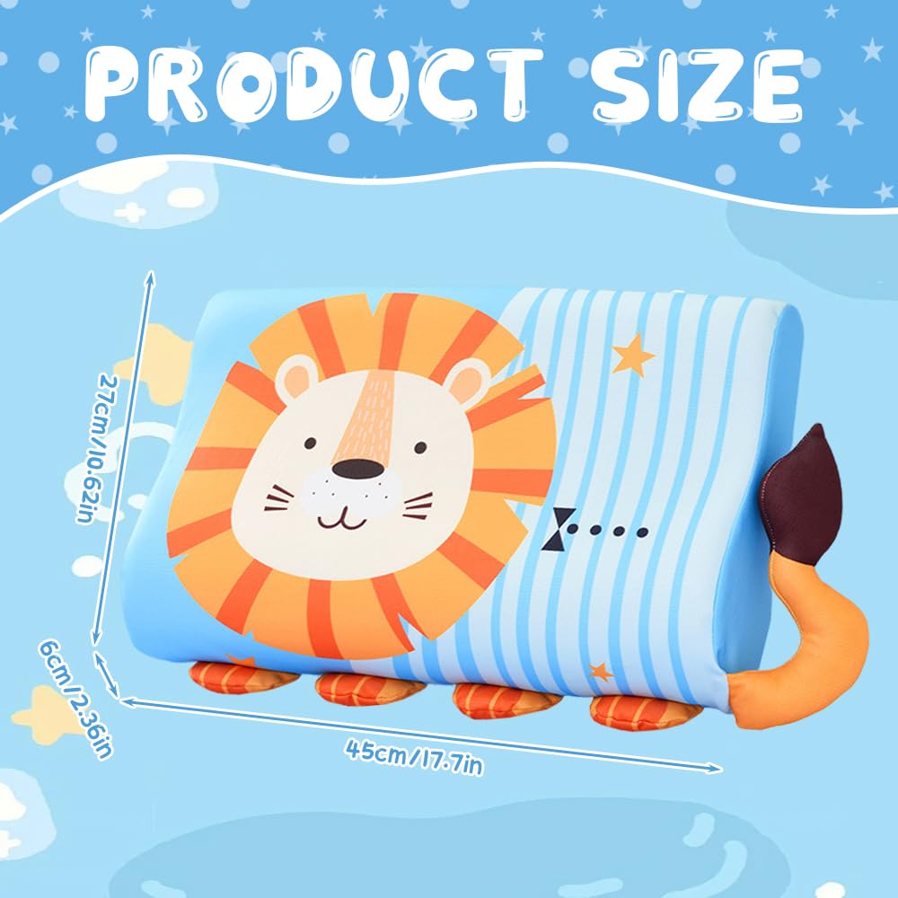 Oreiller Enfant, 45 x 27cm Oreiller Ergonomique Enfant, Coussin de Sommeil pour en-Fant, Confortable Sommeilenfant vec Taie pour La Crèche, T'apporte de Beaux Rêves (Fuchs)