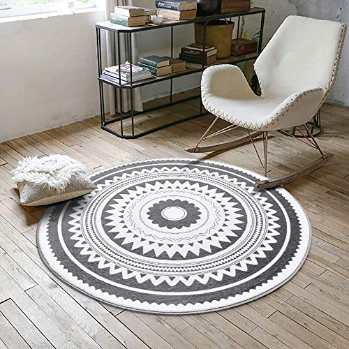 Tapis rond shaggy facile à nettoyer et résistant aux taches pour salon moderne