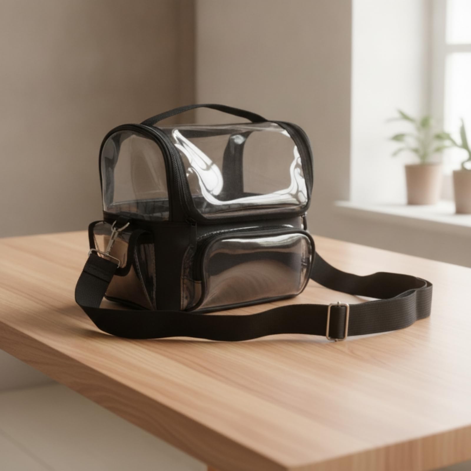 Neceser con Correa Impermeable Bolsa Maquillaje con Divisores Portátil Bolsa Maquillaje para Viajes, Tocador, Gimnasio