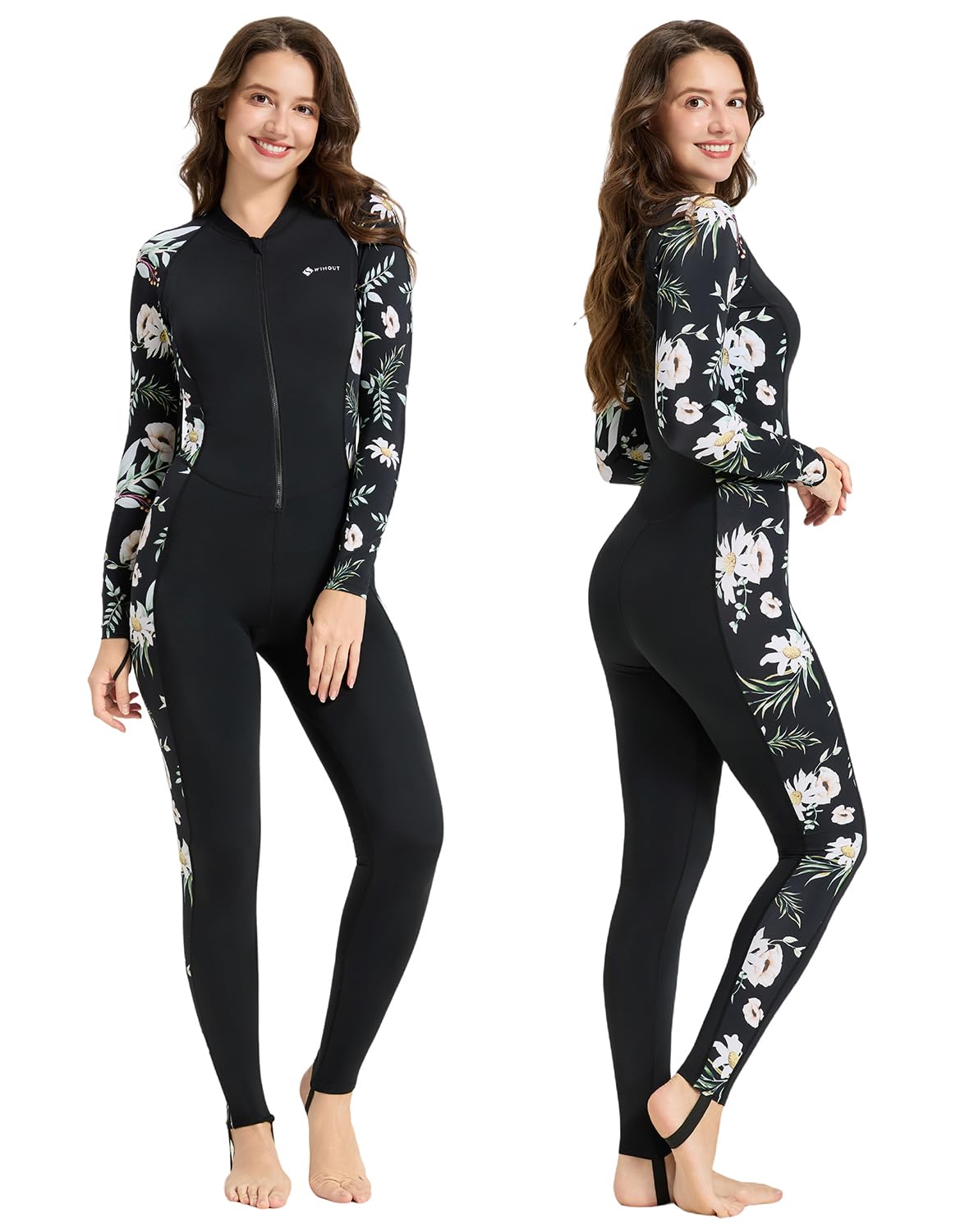 Womens Dive Skins Full Body Rash Guard Swimsuit