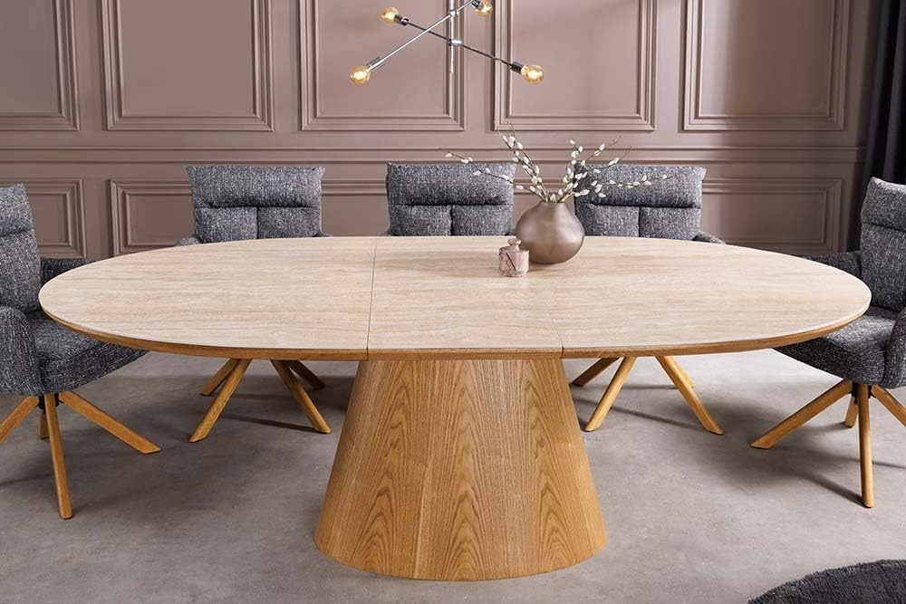 Esstisch UNIQUE 200cm - braun natur - Keramik - Stauraum robust