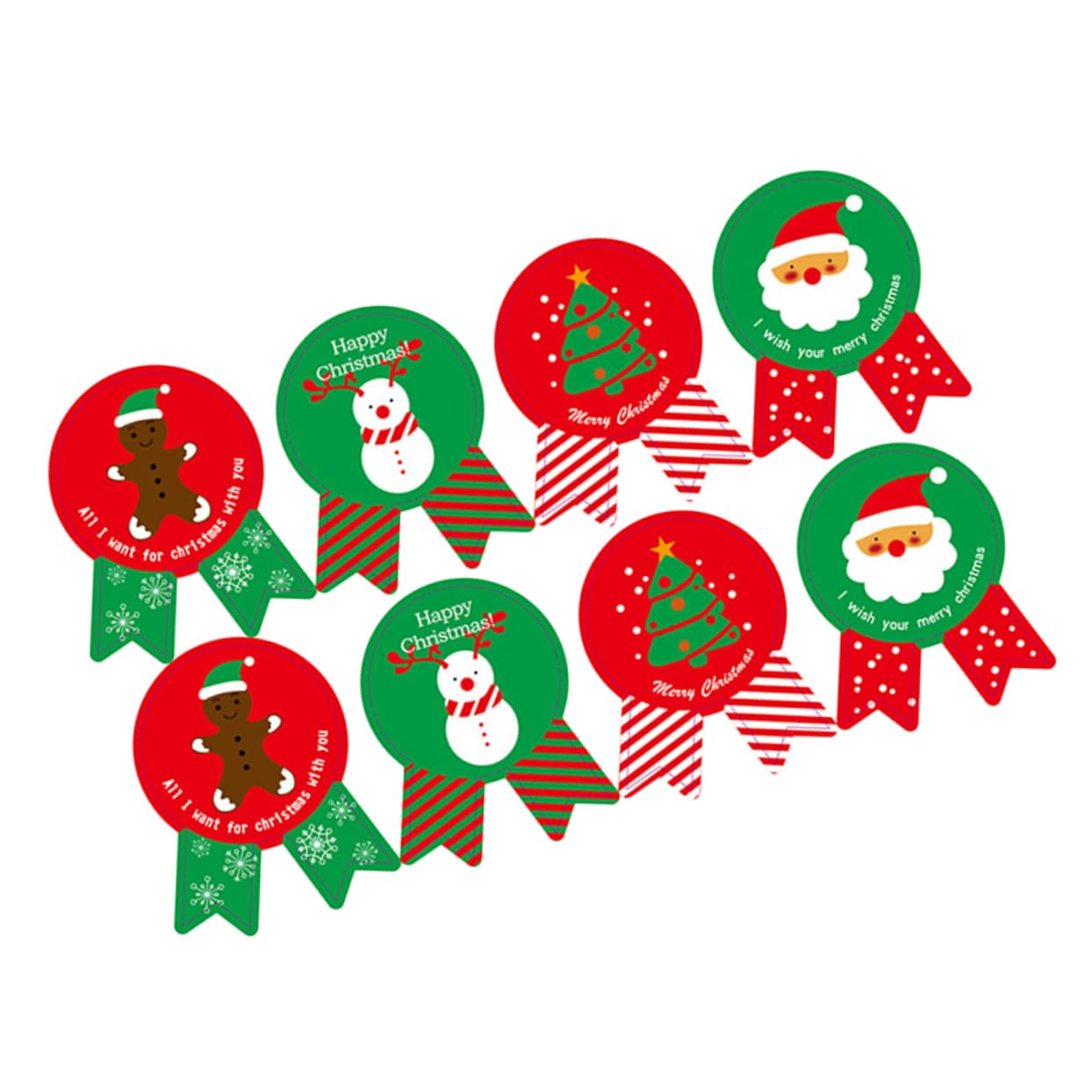 VILLCASE 960 Pezzi adesivi natalizi adesivi per feste di Natale etichetta rotonda di natale busta natalizia etichette decalcomanie ie per sacchetti di biscotti per natale