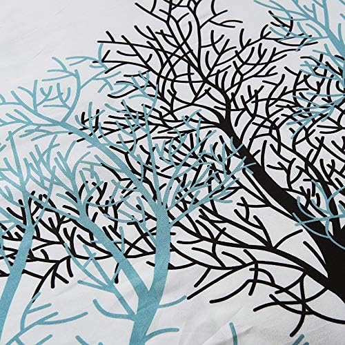 Vaulia Lightweight Soft Microfiber Duvet Cover Set, Printed Branch Pattern - White, Queen Size