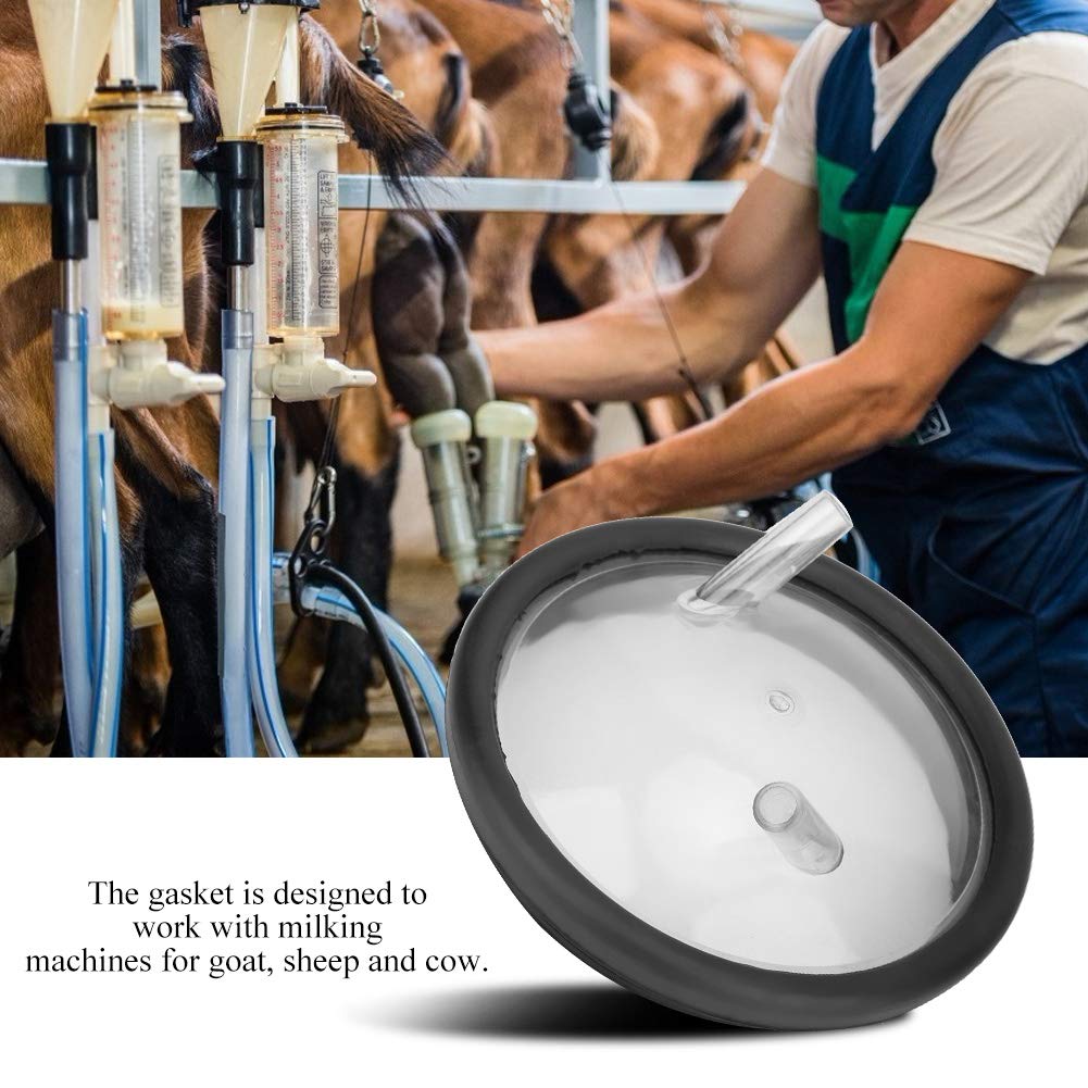 Milk Bucket Lid, Plastic Transparent Milk Bucket Lid with Two Open Entrances and Gasket Milk Pail Lid Livestock Handling Supplies for Milking Hine Cow Sheep Milking