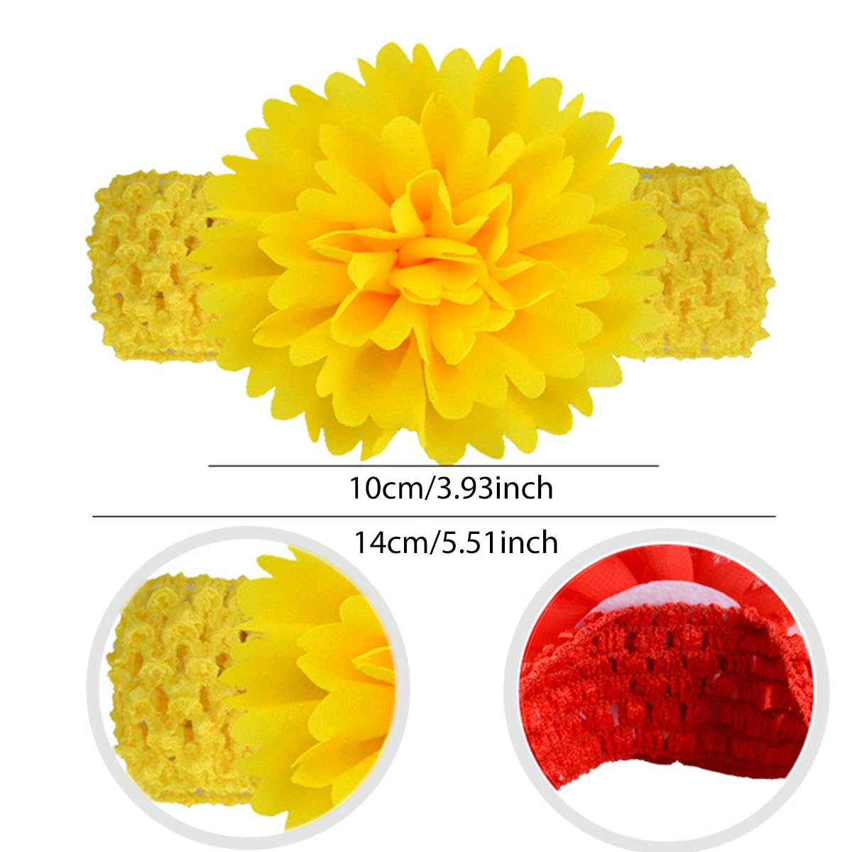 15 Pcs Baby Girls Chiffon Headbands Peony Flower Baby Headband Baby Hair Accessories for Newborn Toddler Infants Girls
