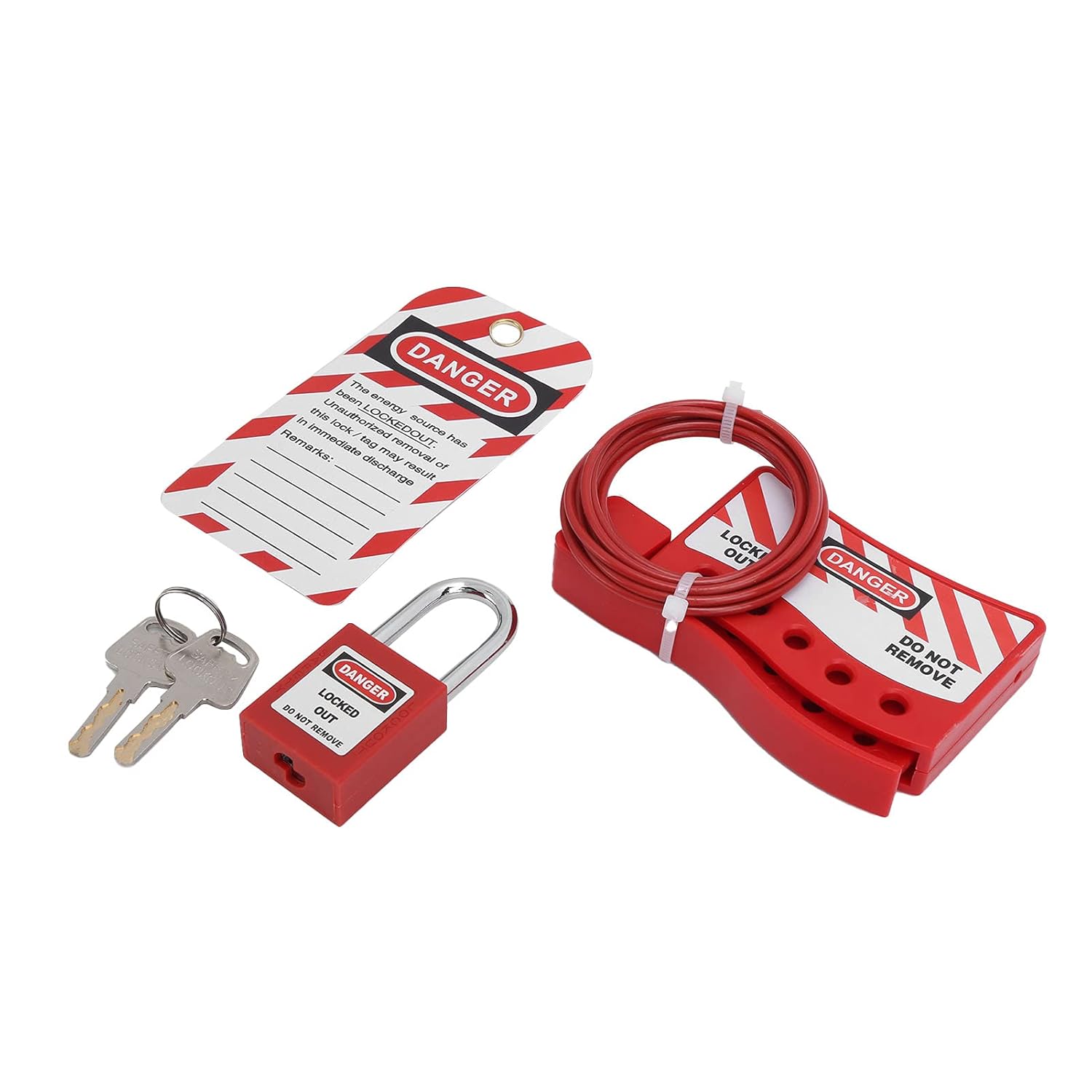 Safety Cable Lockout, Tagout Devices Steel Wire Lock Universal Cable