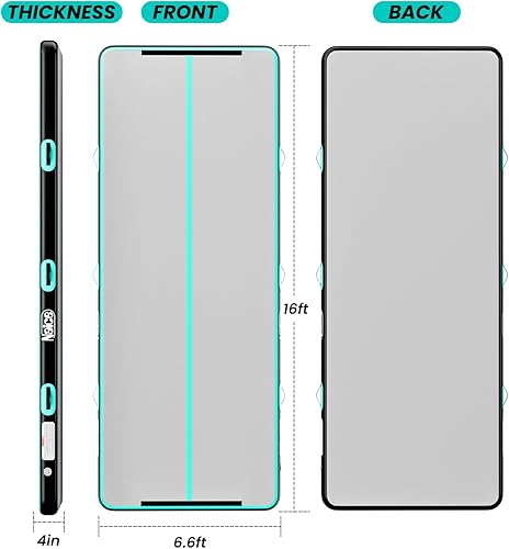 Miniatura 3 de Naice Colchoneta inflable de gimnasia de aire, tapete de entrenamiento de 10131620 pies, 48 pulgadas de grosor, con bomba de aire eléctrica para uso