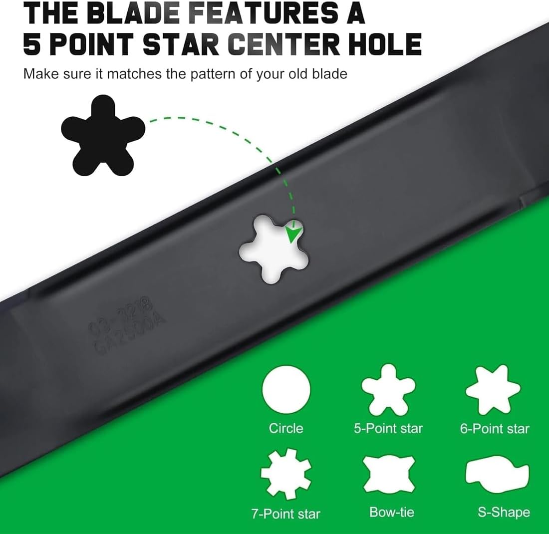Eaglerich 3-in-1 Mulching Blade 134149 for 42 Inch Deck Mowers, Replace 532134149 & 422719, 5 Point Star Center Hole, 2 Pack