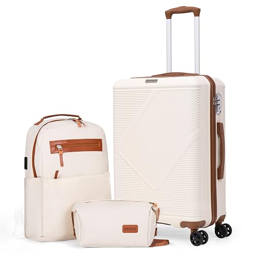 CONCEPTEN 3-Piece Luggage Set, White