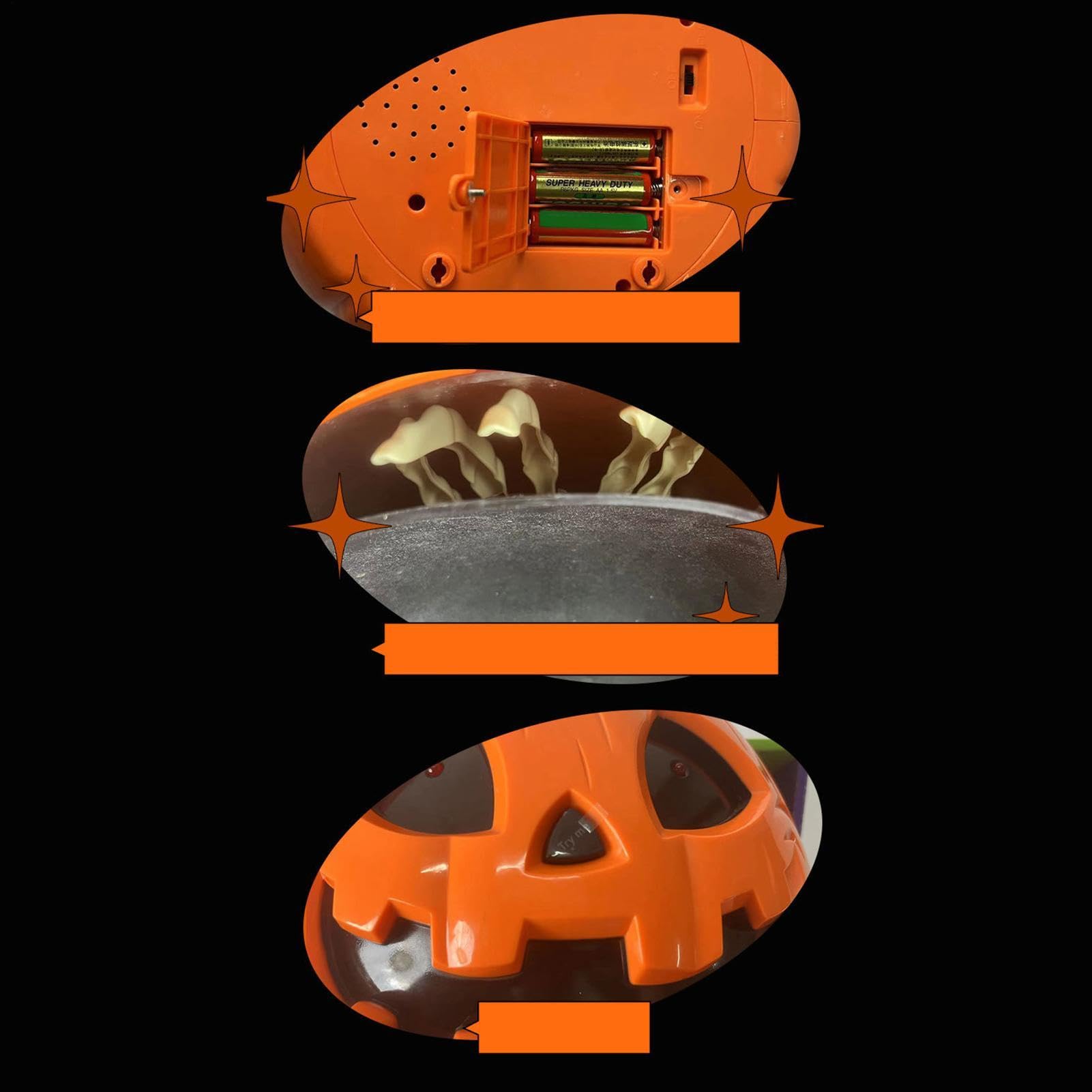 Halloweenowa Miska Na Cukierki Elektryczna Dyniowa Miska Na Słodycze Z Ręką | Miski na Halloween Na Przyjęcia Urodziny Klasę Dom Podwórko Werandę Spotkania W