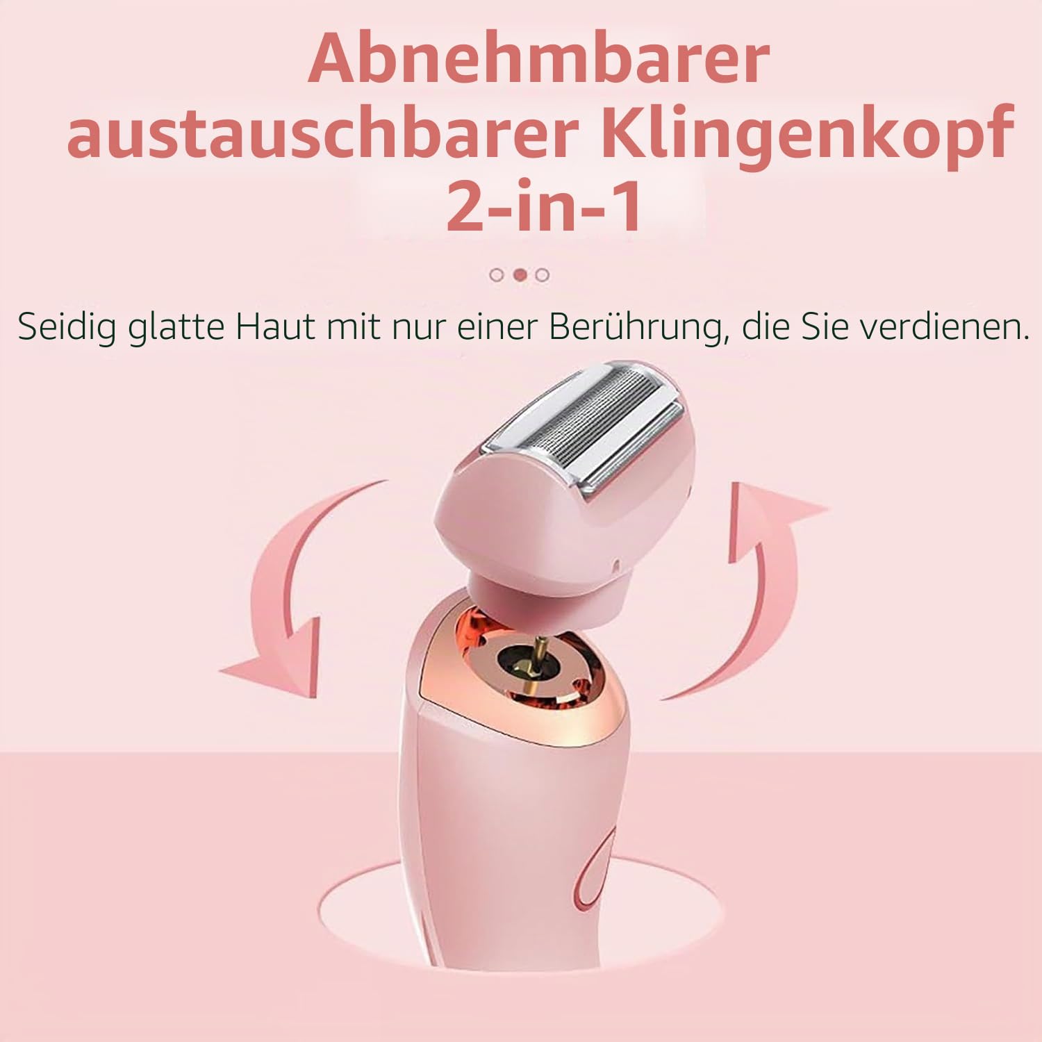 Sommer Starter Set, Rasierer - Für Seidig Glatte Haut, Rasierer Damen, Ipx7 Wasserdicht, Kabelloser USB Nass/Trocken Epilierer Für Gesicht Bikini Beine Arme (Pink)