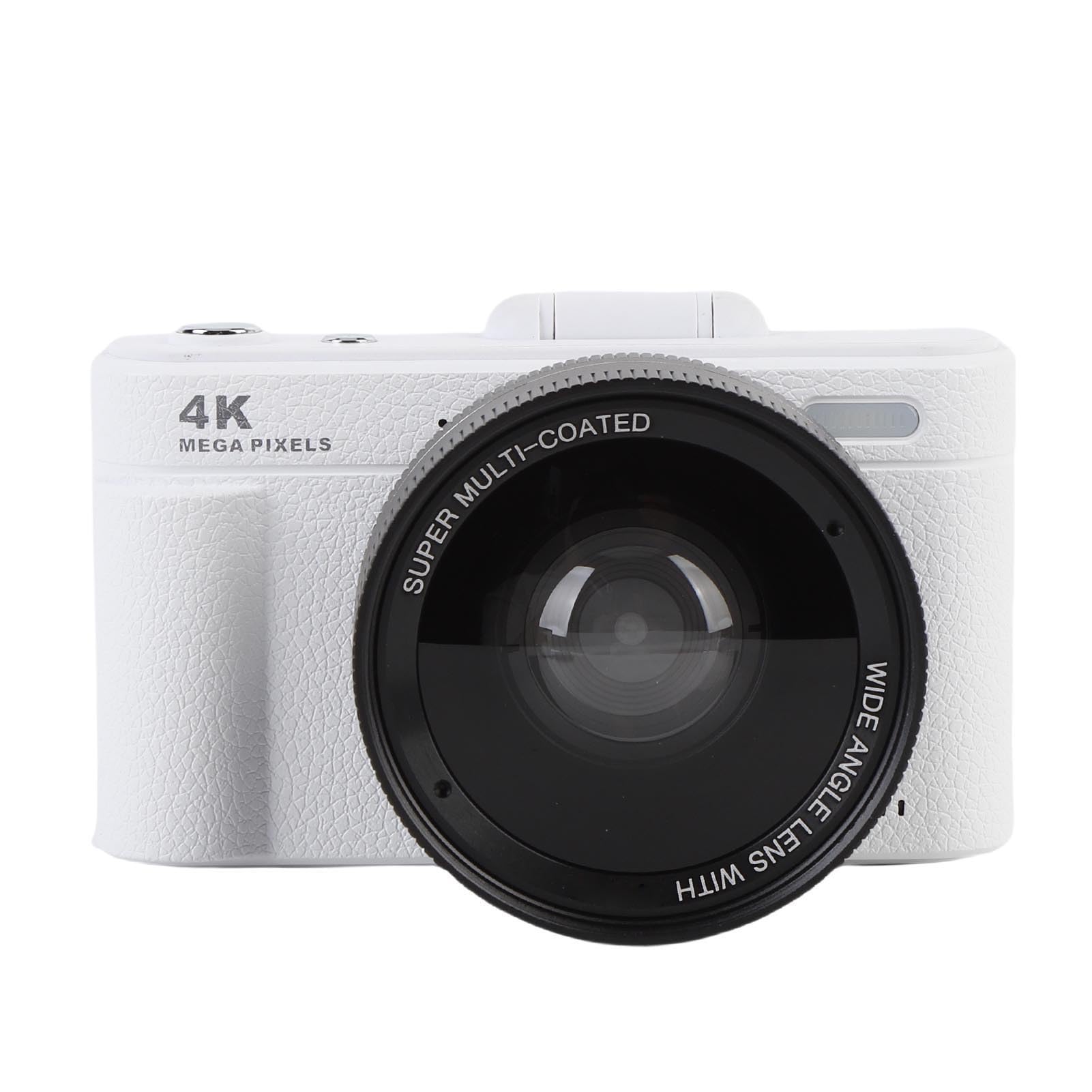 Tbest Fotocamera Mirrorless Fotocamera Digitale 4K 64MP HD Autofocus Zoom Digitale 18X Fotocamera Retro con Flip Screen Obiettivo Grandangolare 0,45X per Fotografia di Viaggio
