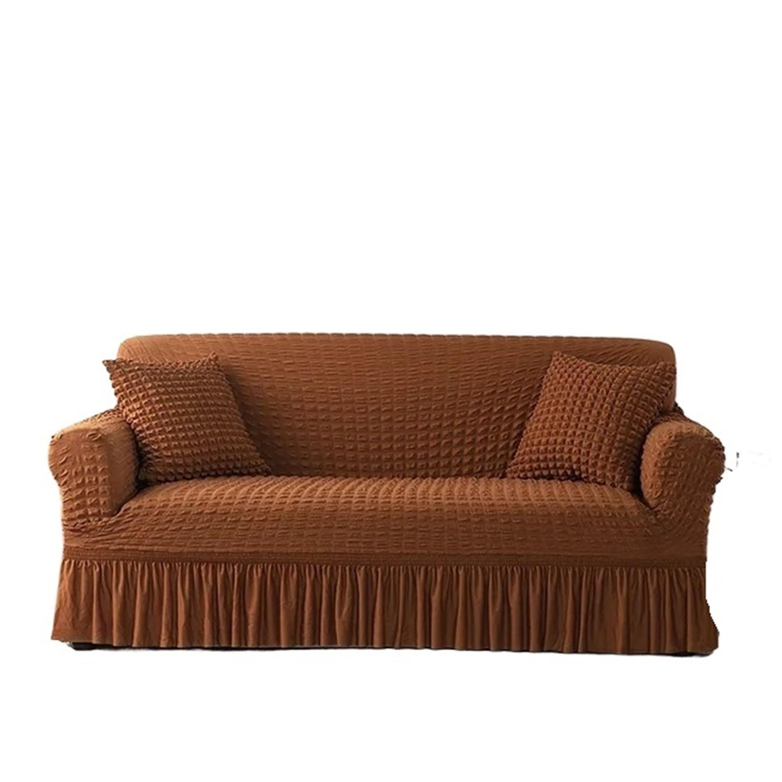 SUBLXPoten Sofa Cover with Skirt Pink Plaid Skirt Stretch Sofa Cover for Living Room 1 2 3 4 Seat Armchair L Shape Couch Covers(Color 17,3-seater 170-230cm)