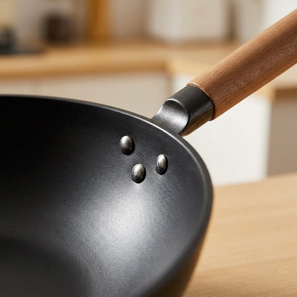Wok Hierro Forjado, Estilo Japonés, Hierro alta, inducción - gas | resistente óxido, mango, sin recubrimiento, para, style to 2, 32cm