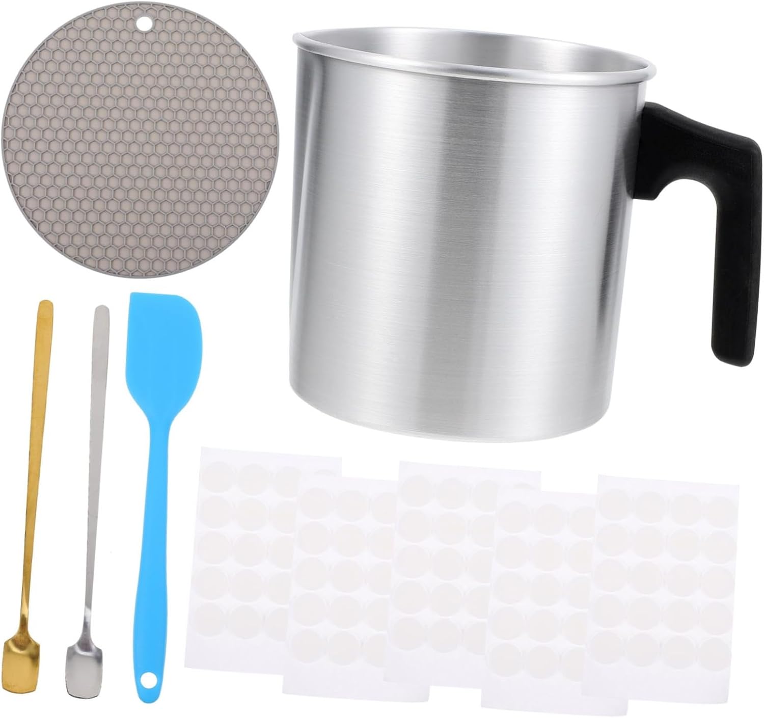 IWOWHERO Candle Making Kit of Stainless Steel Pot Bulk Candle Jars Molds Scented