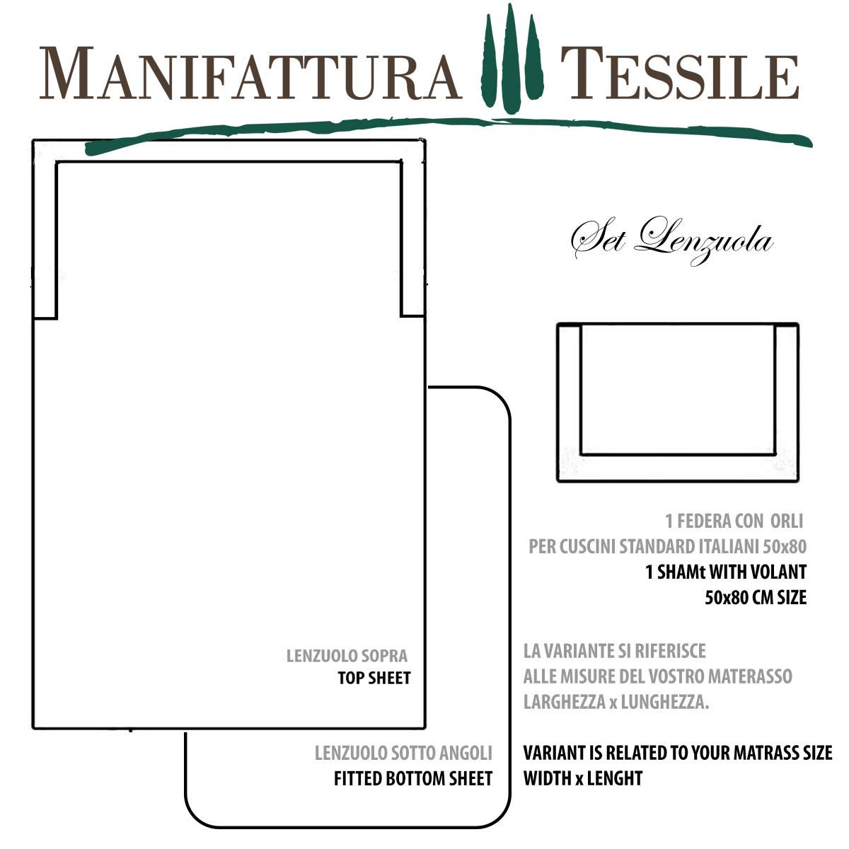 Lenzuola Cotone Percalle Pelleovo Tinta Unita 220 TC - Alta Qualita’ Artigianale Made in Italy - Avorio, 90x200 Singolo Maxi