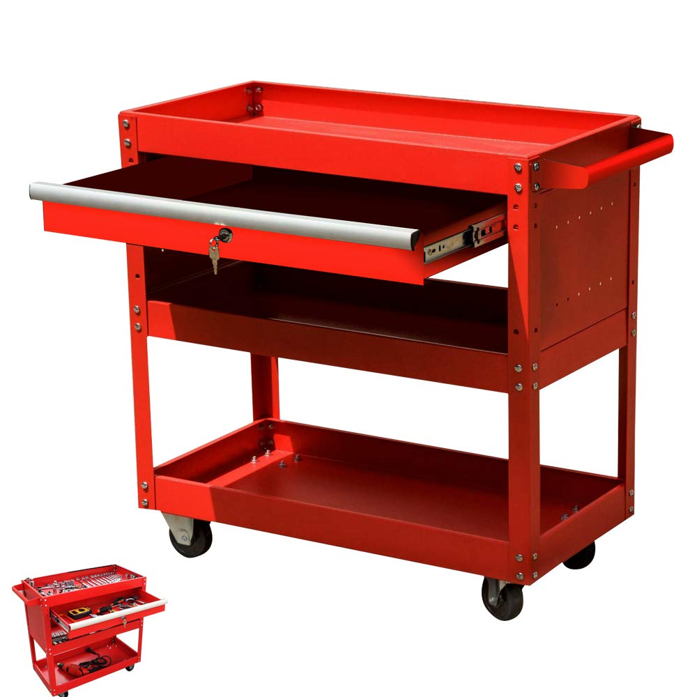 Buy Eco Home Big Tool Cart,3Tier Rolling Tool Cart, 330 LBS Capacity Utility Cart with Drawer