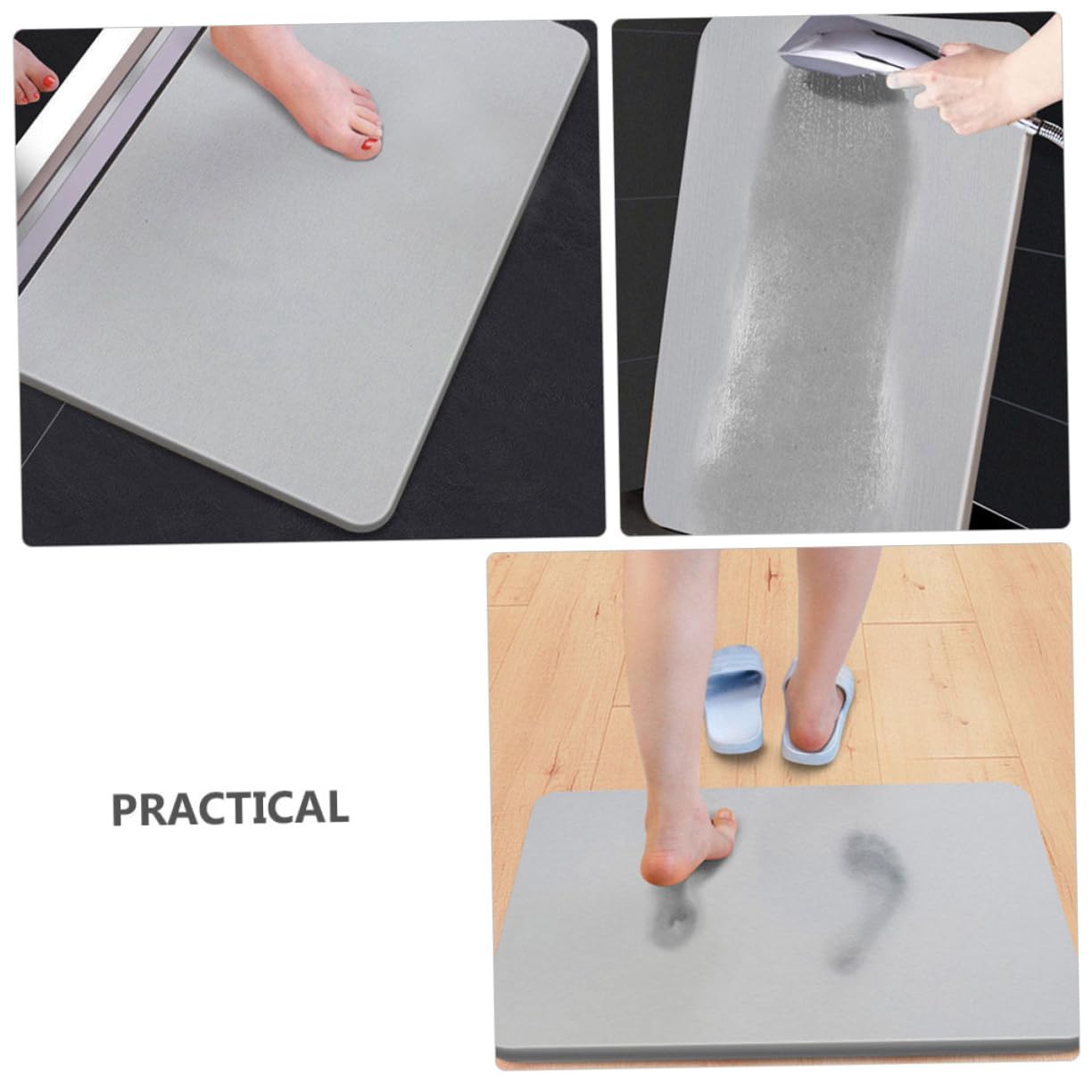 Tapis de Sol Ménager Antidérapant Absorbant en Diatomite | Séchage Rapide, Entretien Facile, Design Simple, Usage Entrée et Pièce D’eau