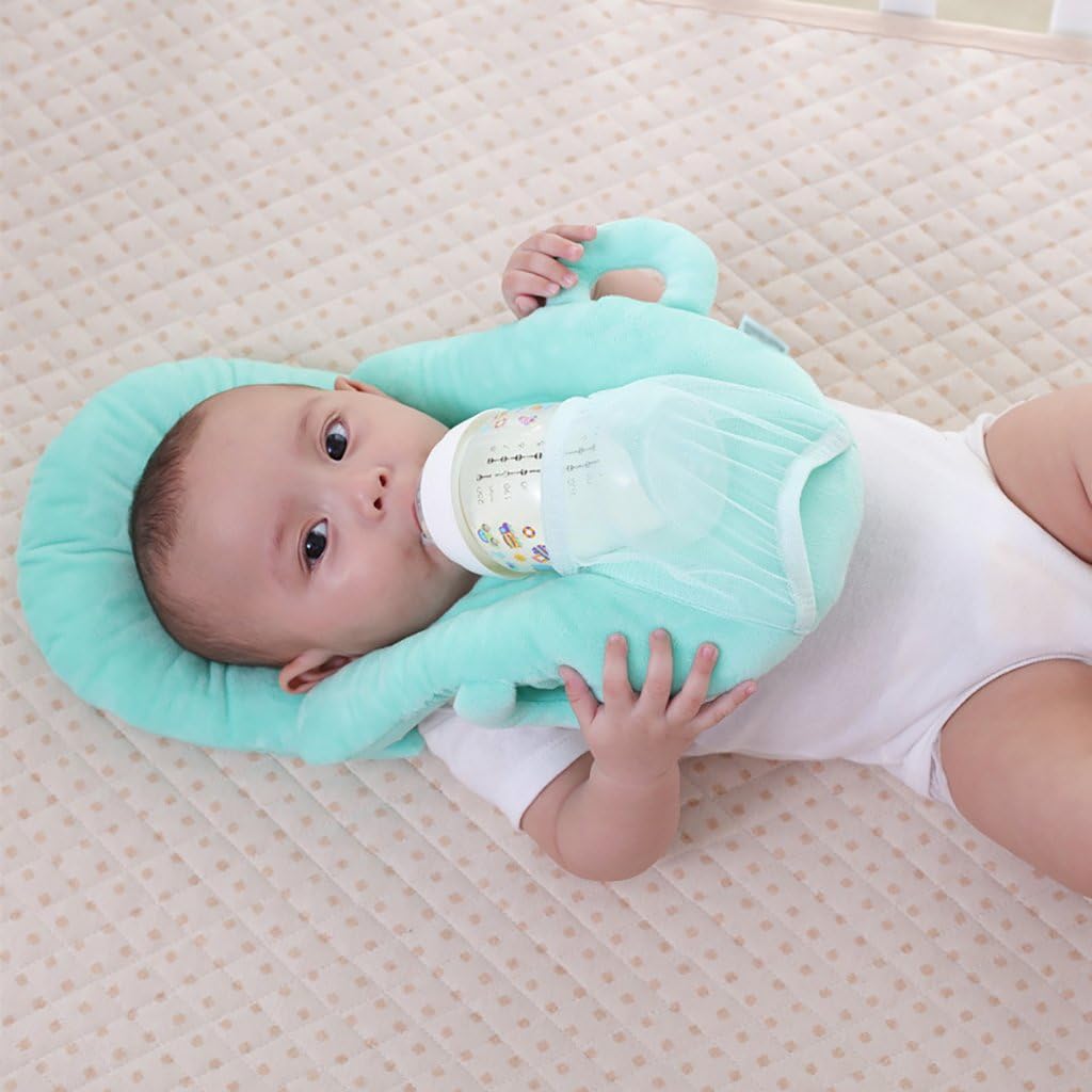 JLRQY Breastfeeding Nursing Pillows Self-Feeding Baby Pillow Multifunctional Portable Baby Bottle Holder Hands Free,B