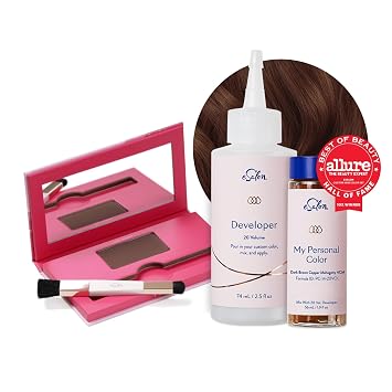 eSalon بني داكن نحاسي Mahogany مجموعة تلوين شخصية مجموعة ألوان الشعر مع Dark Auburn Conceal & Cover Root Touch Up Powder