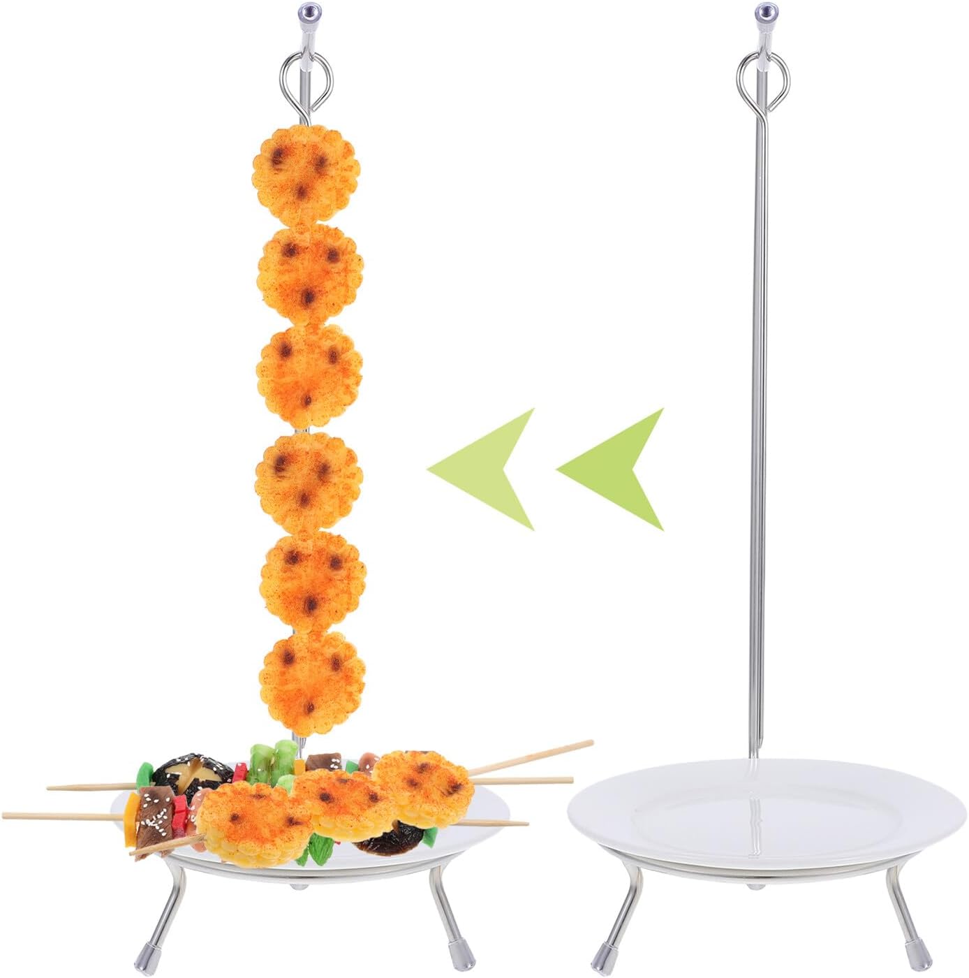 Stainless Steel Barbecue Grill Skewers Reusable Flat Skewers for Grilling Meat Chicken Vegetables Outdoor Bbq Tools for Camping Hiking Garden Parties