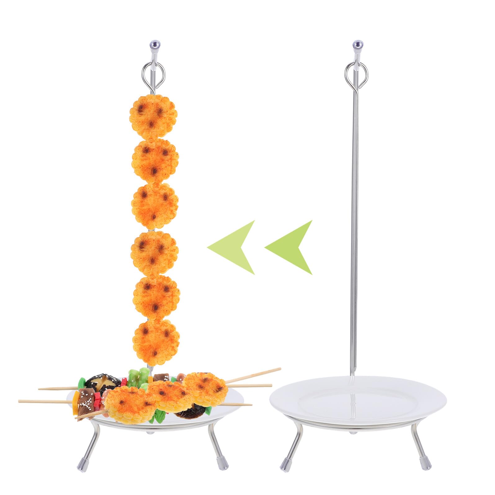 Spiedini per Barbecue in Acciaio Resistente con Supporto Alte Temperature per Carne e Verdure Accessori Riutilizzabili per Grigliate all Aperto Picnic e Ristorante