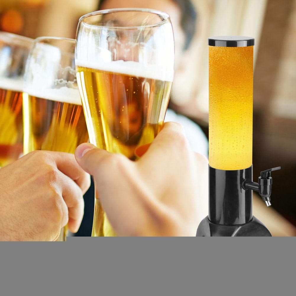 Torre de cerveza, dispensador de cerveza, dispensador de bebidas, dispensador de torre de cerveza, transparente 1.5L para bar de fiesta