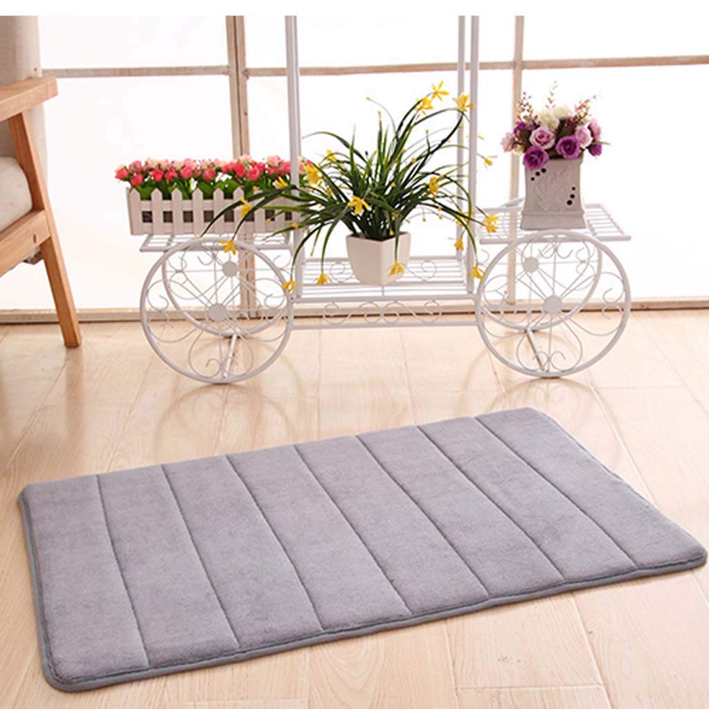 Tapis de bain en coton molletonné corail à mémoire de forme 50x80 cm