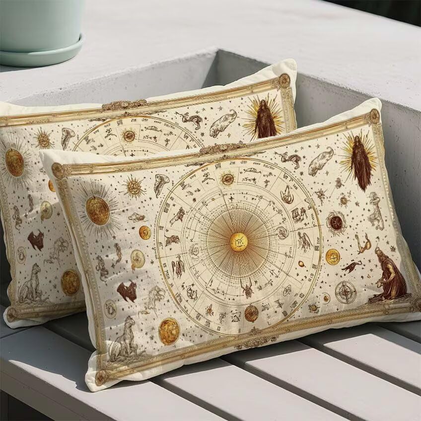 Housse de coussin beige 70x90cm imperméable en lin M-620