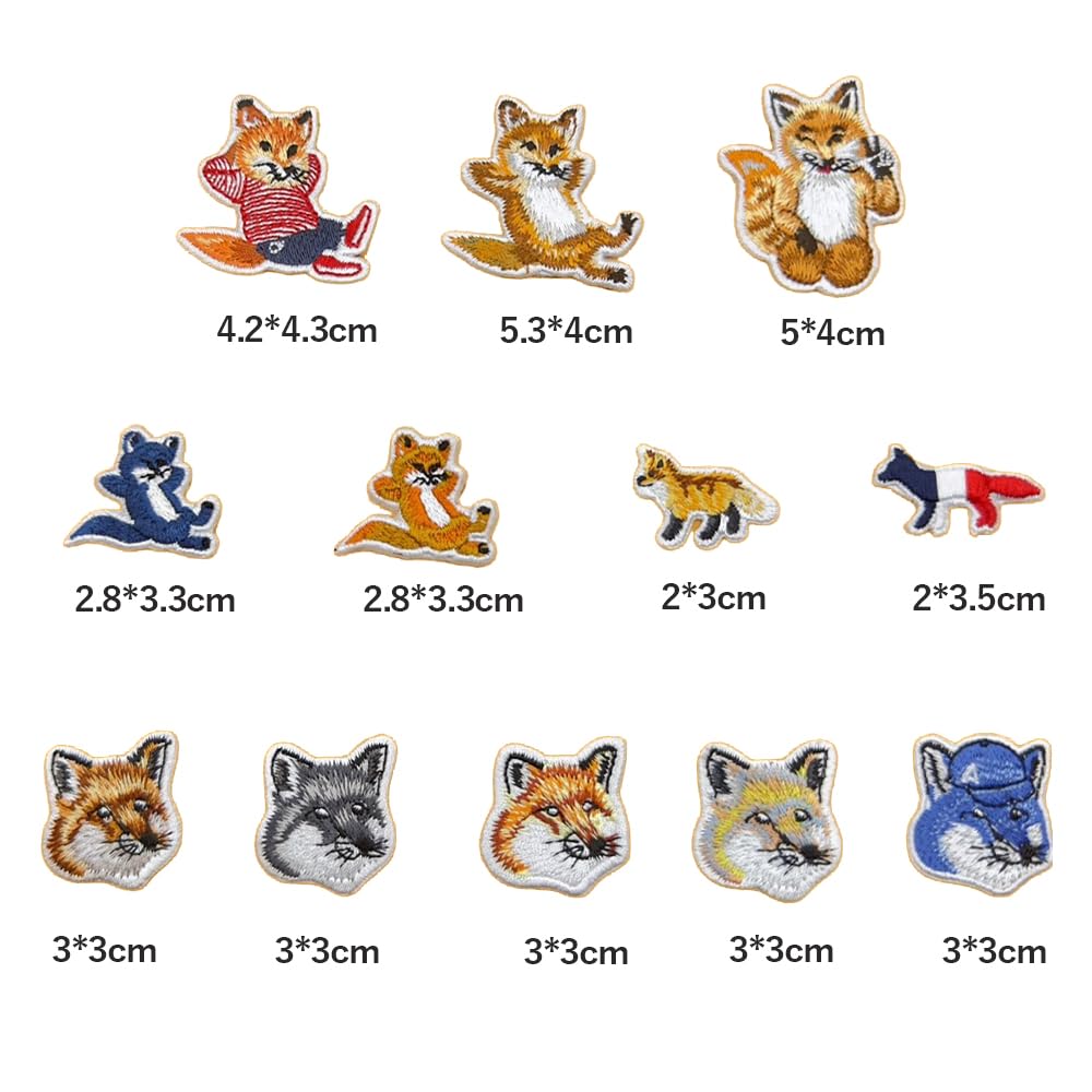 Amazon.co.jp: DFsucces アイロンワッペン 人気セット キツネ匹 刺繍 