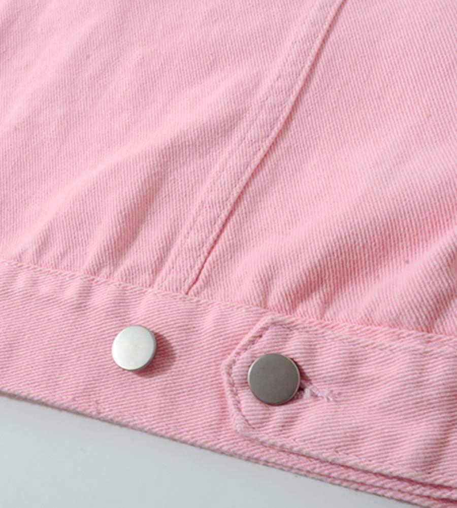 LifeShe Women's Embroidered Pearl Denim Jean Jacket Coat - Image 6