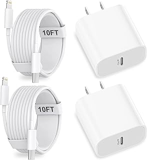 iPhone Fast Charger and USB C to Lightning Cable 10ft 2Pack[Apple MFi Certified], 20W USB C Charger Block with iPhone Charger Cord 10ft Fast Charging Block for Apple iPhone 14 13 12 Pro Max/11/XS/X/8