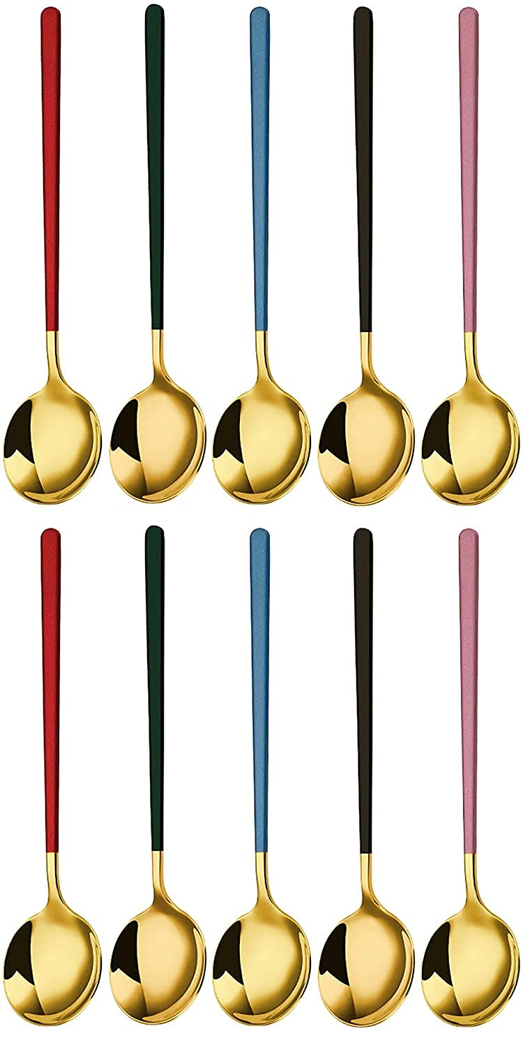 Gold Stainless Steel Soup Spoons - Set of 4 -9