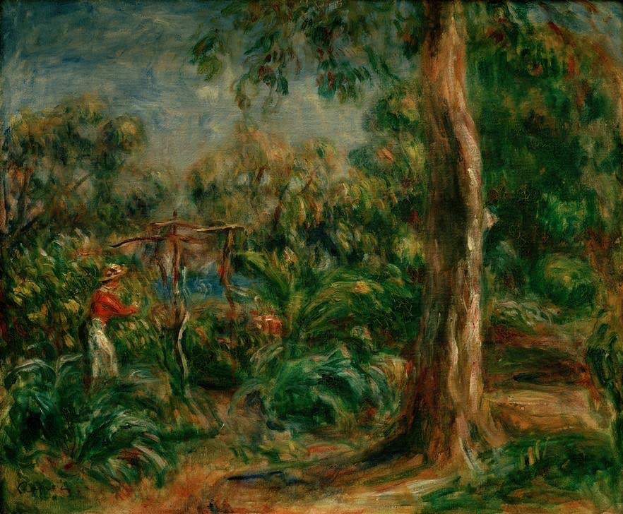 Tableau Toile Renoir La femme au grand arbre décoration murale 60x90cm