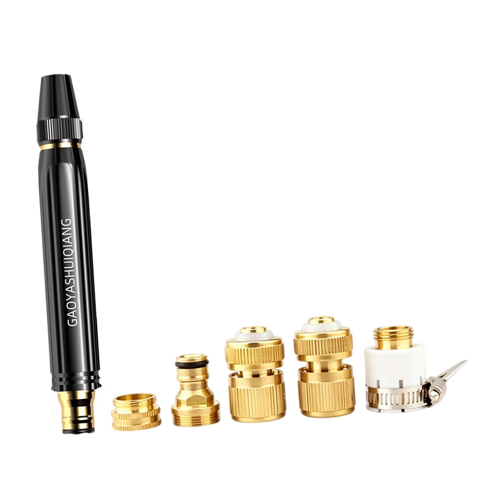 Pressure Hose Nozzle Featuring 5 Interchangeable Metal Attachments for Various Needs Multi Purpose Sprinkle Nozzle