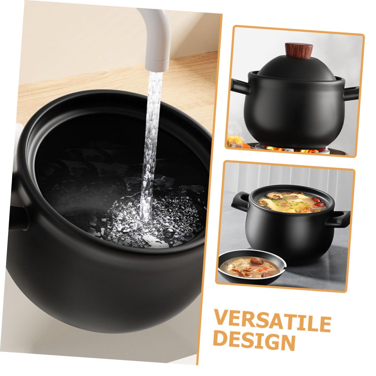 Homoyoyo Pentola in Ceramica 18L per Stufati e Zuppe Casseruola Resistente per Fornello a Gas con Superficie Antiaderente Liscia Utensili da Cucina per Uso Domestico e Ristoranti