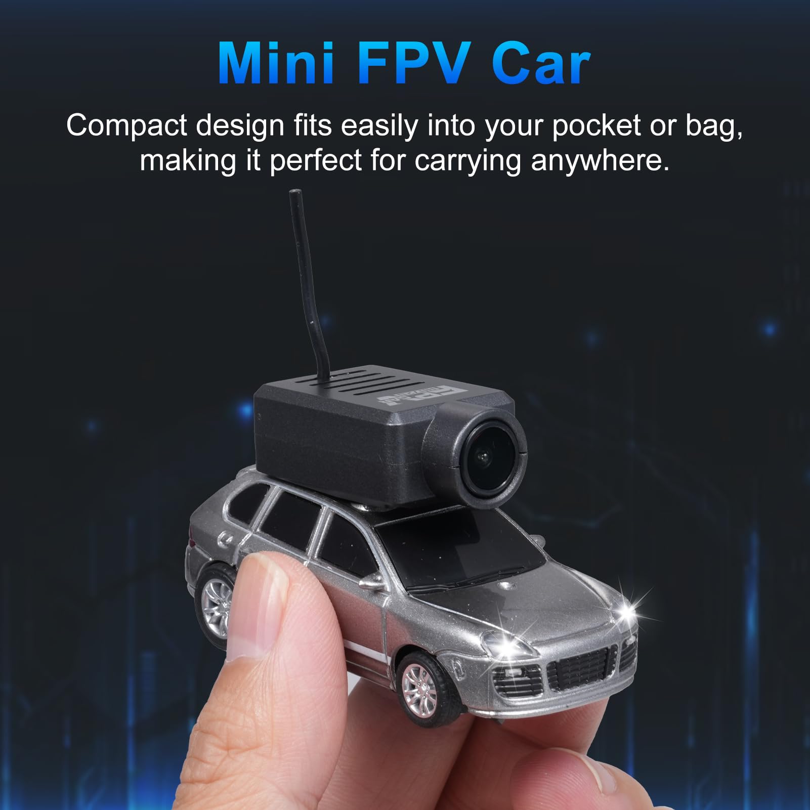WLtoys Mini samochód RC, skala 1:64, FPV, zdalnie sterowany kamerą HD 720P, sterowanie aplikacją WiFi 2,4 GHz, z żyroskopem, mini zabawki wyścigowe dla nastolatków i dorosłych (żółty)