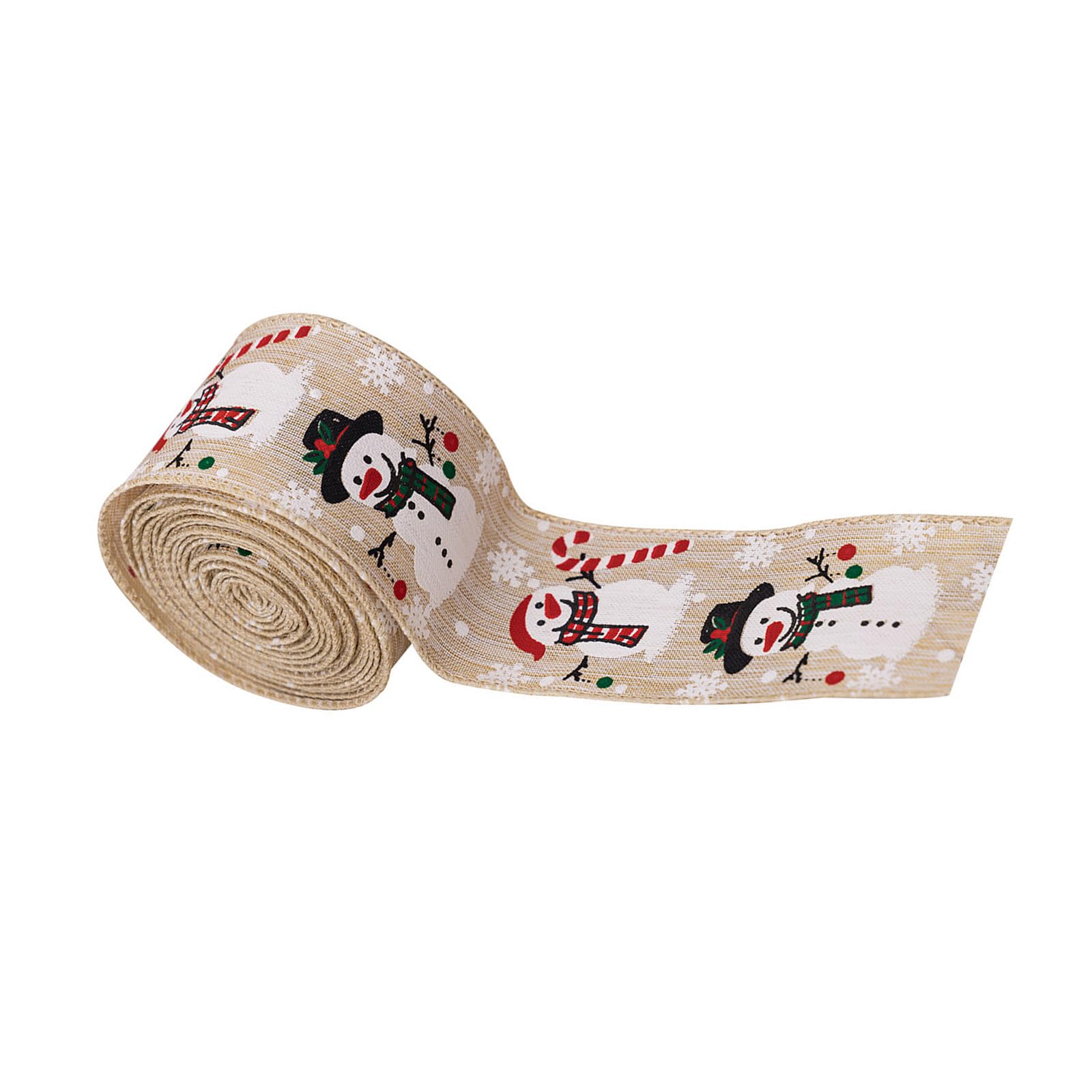Elnwnnkc Christmas Themed Snowman Ribbon Sturdy Cloth Materials for Seasonal and Home Decoration Creative Ribbon Design