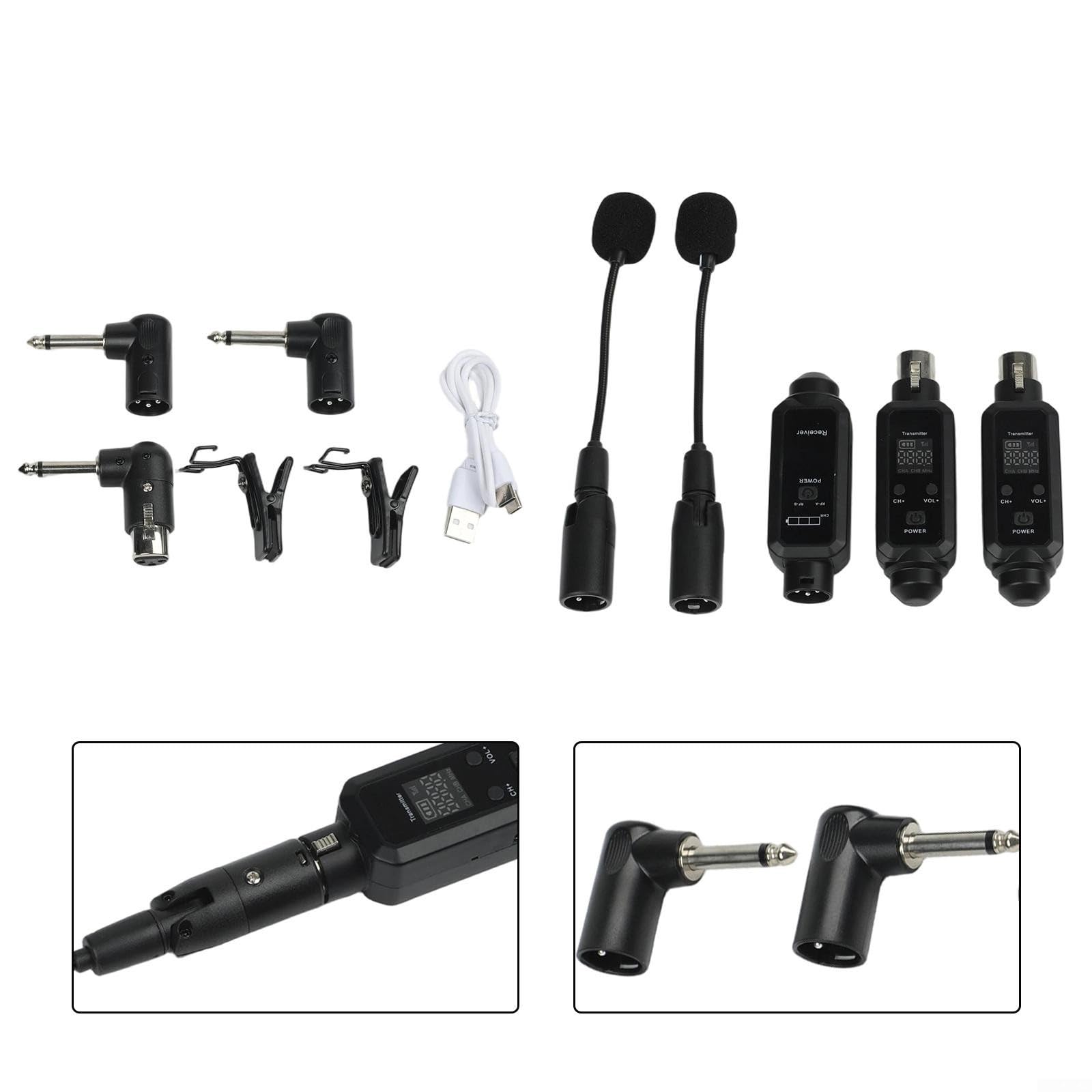 Microfono senza fili, UHF, sistema di microfono per sassofono, suono di alta qualità per musicisti, sassofono, strumenti in ottone dal vivo (uno e due)