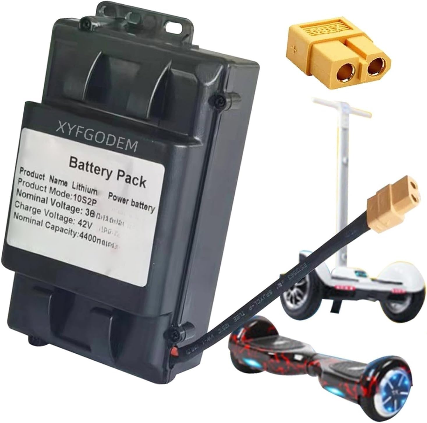 Batería de Repuesto para Hoverboard 36 voltios, V, 4400 mAh, 2400, Recargable, con batería Interna para Motor Patinete autoequilibrado