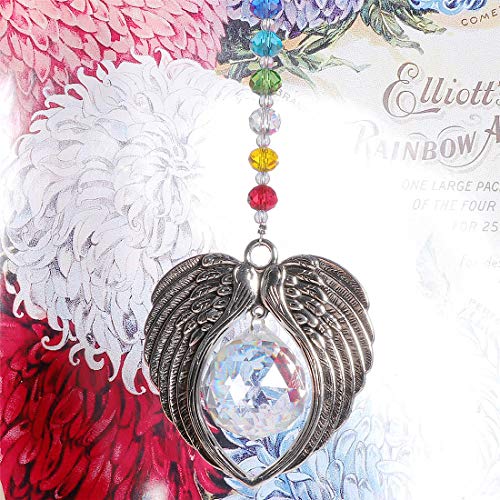 Waltz&F Crystal Angel Wing Pendant With Crystal Ball Hangings Suncatcher For Window #TOP4