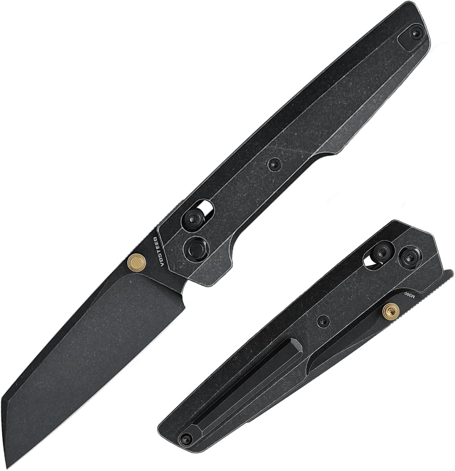 Vosteed Lightweight Pocket Knife with Clip, Flipper Folding